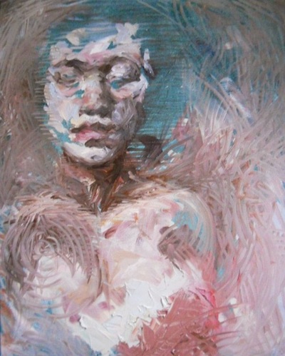 Modern portrait of nude woman in smoke